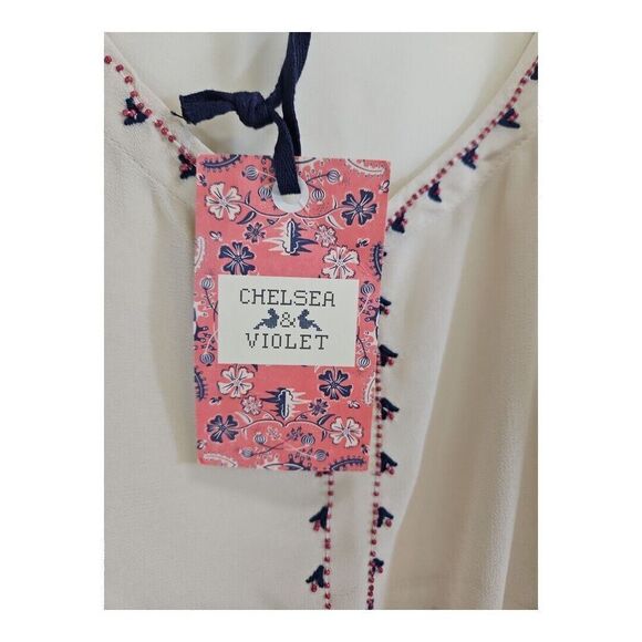 Chelsea & Violet Anthropologie Beaded Bohemian Fringe Blouse Size S - Picture 10 of 11